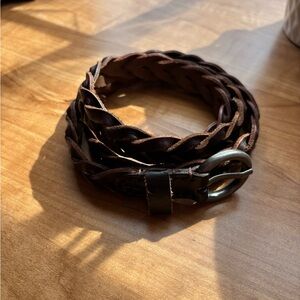 Women’s Brown Leather Braided Belt